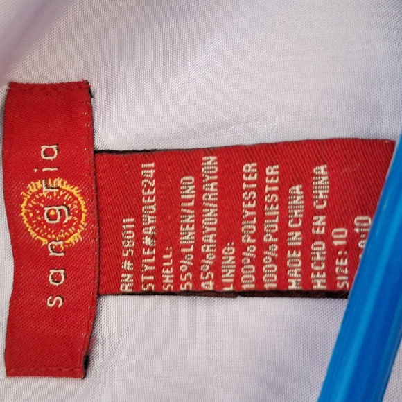 3/$20--Vintage Linen Embroidered Sheath Dress, Lavender Sz 6, NWOT - Picture 13 of 15